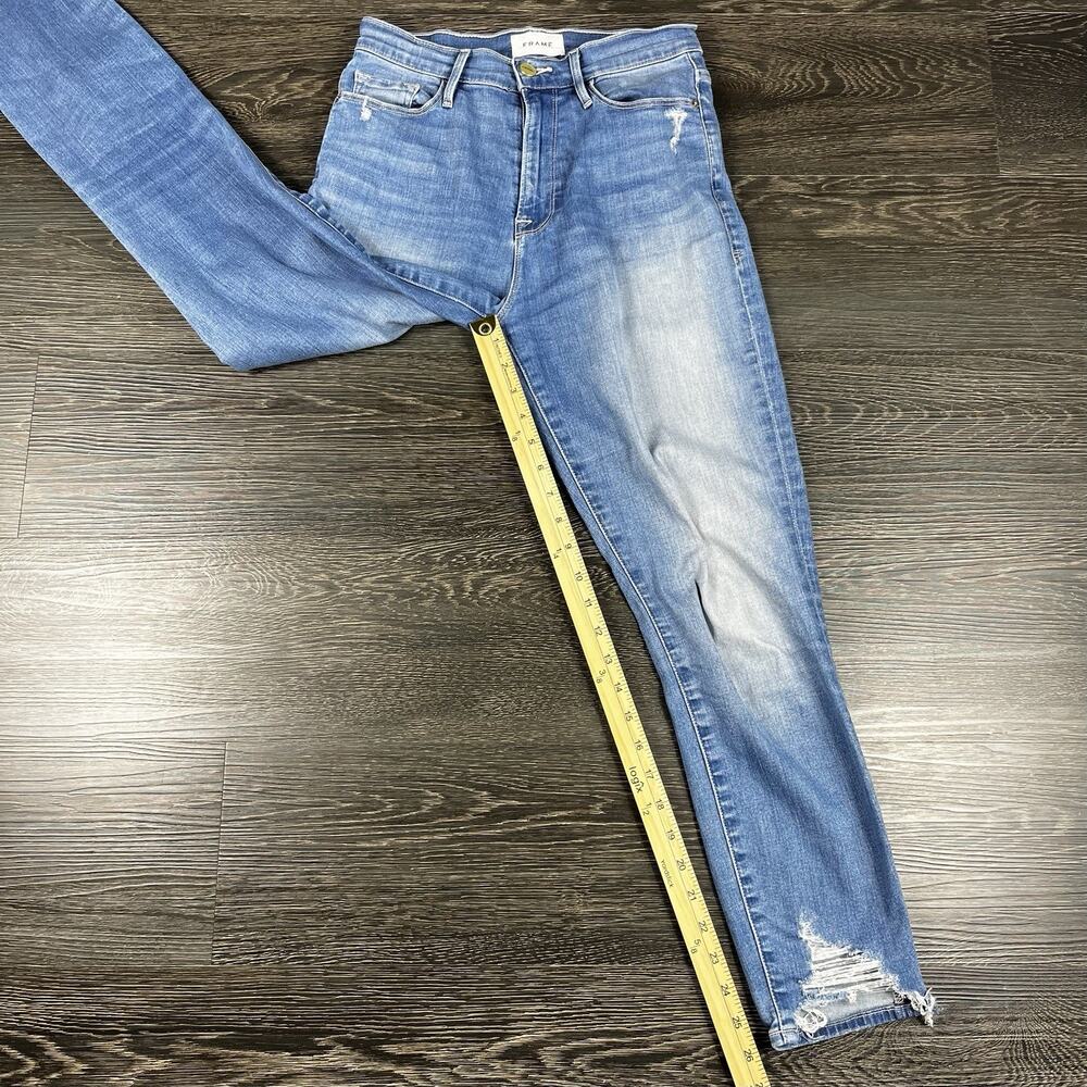 FRAME Denim Womens Ali High Rise Cigarette Jeans Medium Wash Stretch Size 26 - Picture 7 of 13